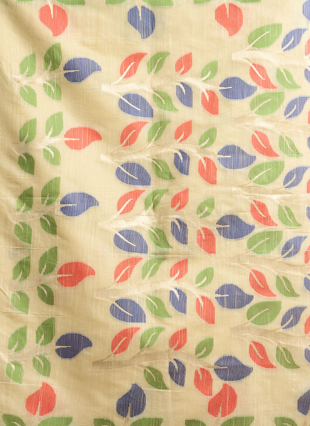 Pure spun cotton jamdani floral weaving