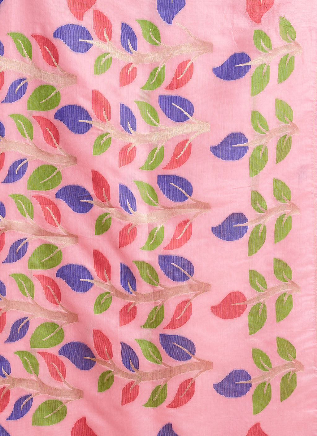 Pure spun cotton jamdani floral weaving