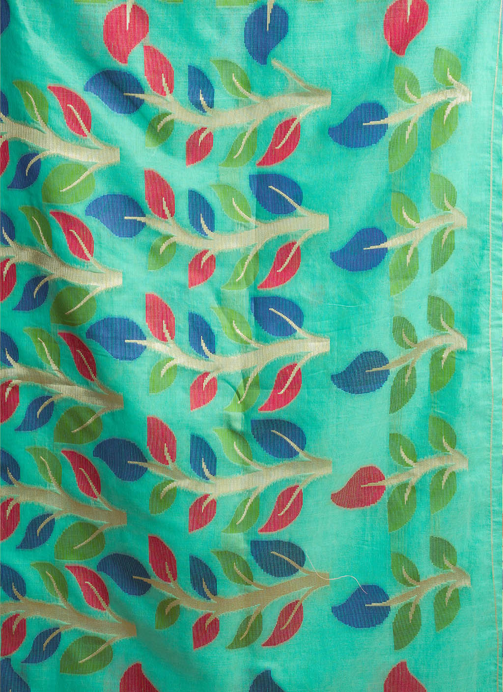Pure spun cotton jamdani floral weaving