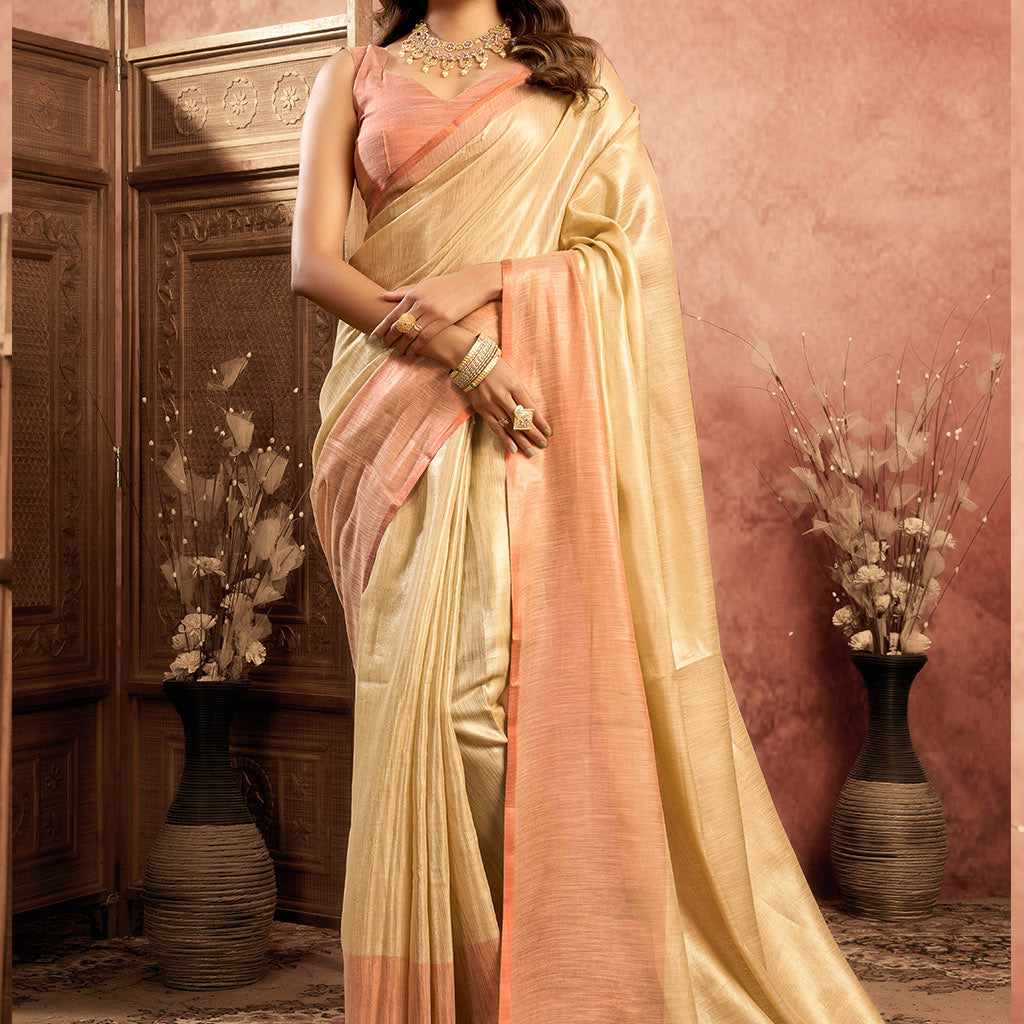 pure Soft Tissue Zari saree-Chiku