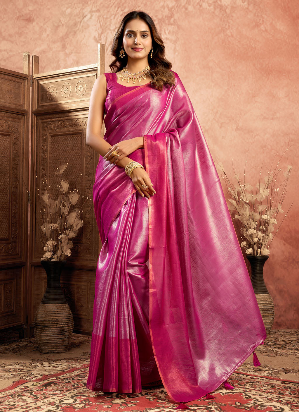 pure Soft Tissue Zari saree-Rani