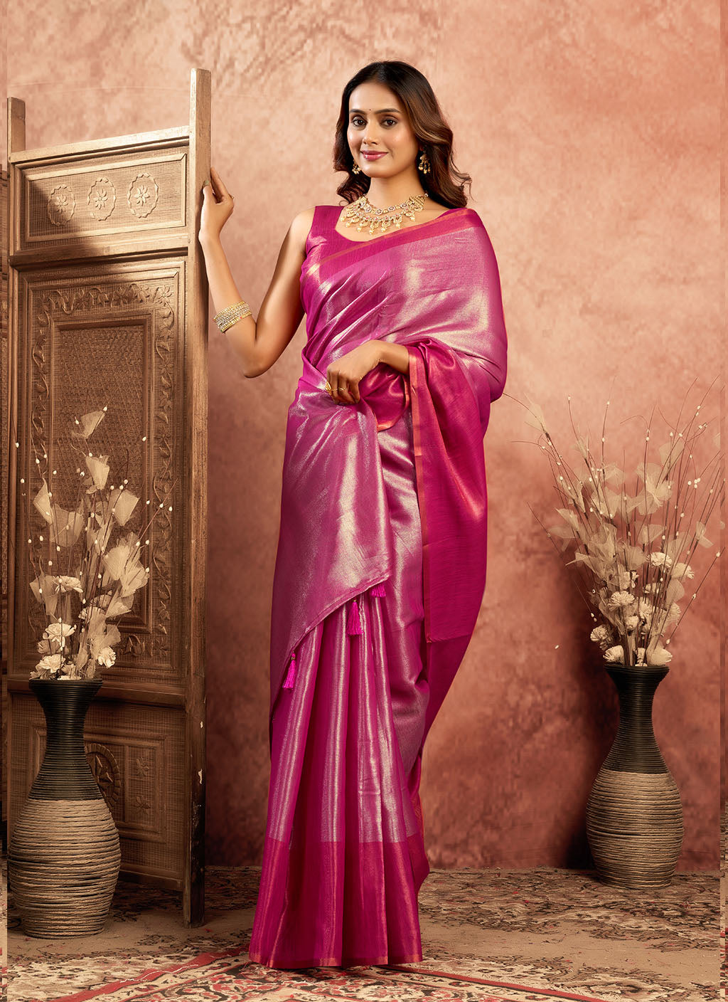 pure Soft Tissue Zari saree-Rani