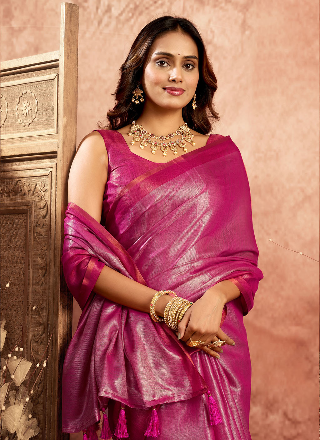 pure Soft Tissue Zari saree-Rani