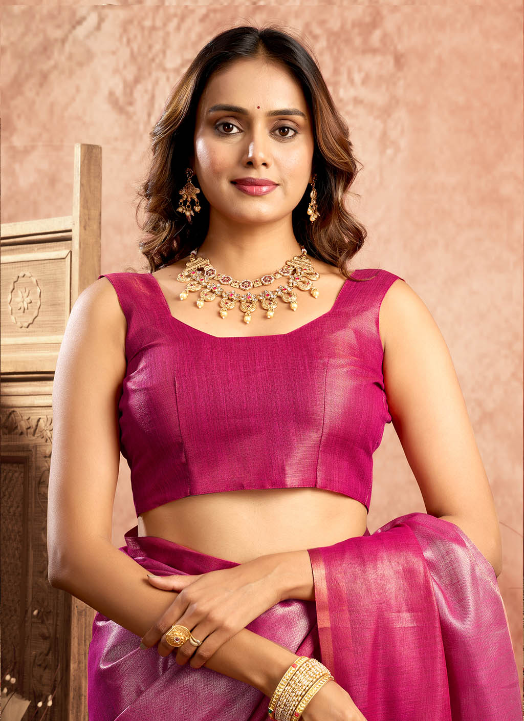 pure Soft Tissue Zari saree-Rani