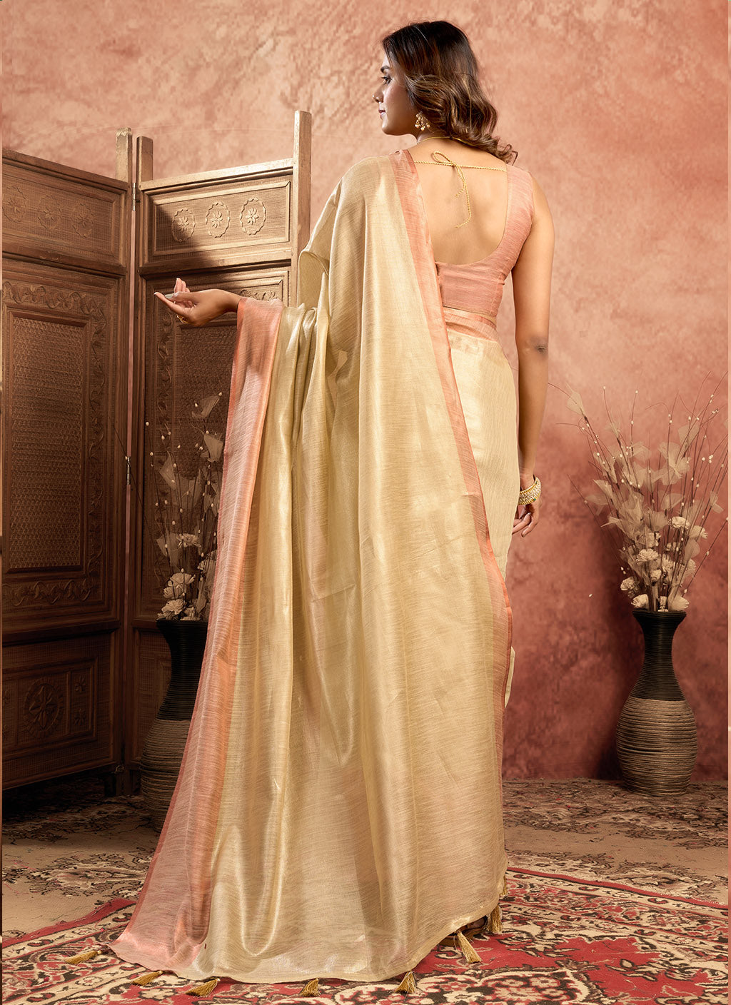 pure Soft Tissue Zari saree-Chiku